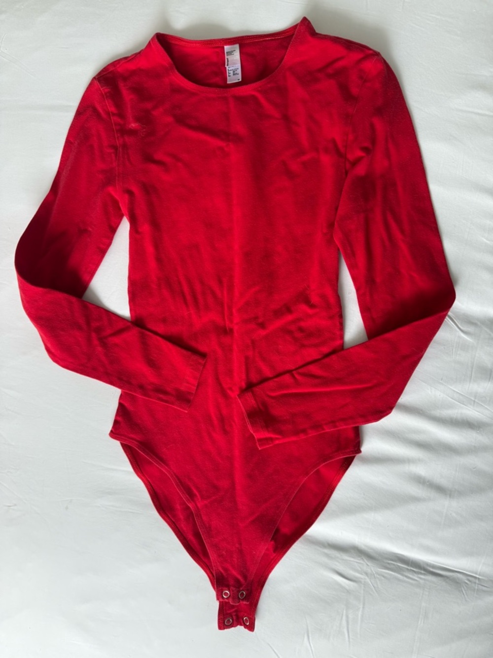 American Apparel Red Long Sleeve Bodysuit